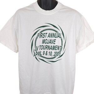 Vintage Softball T Shirt Mens Size Large White Y2K 2001 Mojave JV Tournament